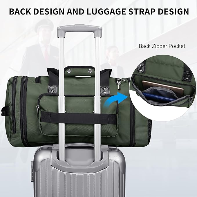 WITZMAN Duffle Bag for Men Nylon Large Gym Weekender Bag with Shoe Compartment Expandable Carry on
