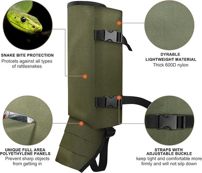 Snake Gaiters Leg Guards, Waterproof Snake Guards, Adjustable Snake Bite Protection for Lower Legs