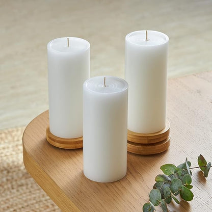 Simply Soson 3x6 inch White Pillar Candles Set of 6, Smooth Texture, Unscented White Candles