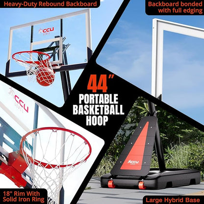Crank Lift Basketball Hoop Outdoor 7.5-10ft Adjustable Portable Basketball Goal for Youth and