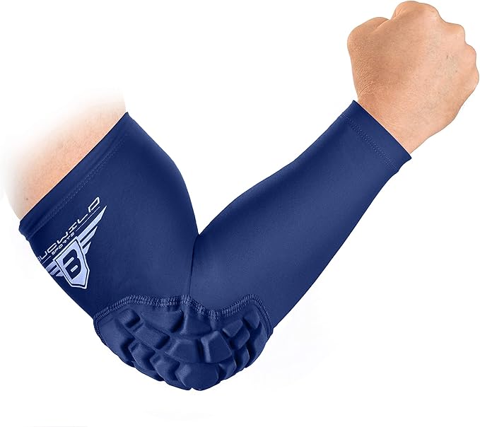 Bucwild Sports B Padded Elbow Arm Sleeves for Basketball Football Volleyball Youth & Adult Size