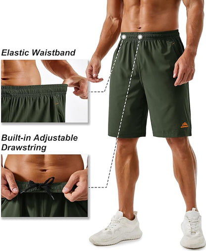 TACVASEN Men's Running Athletic Shorts 9" Quick Dry Workout Gym Shorts Lightweight Summer Shorts 3