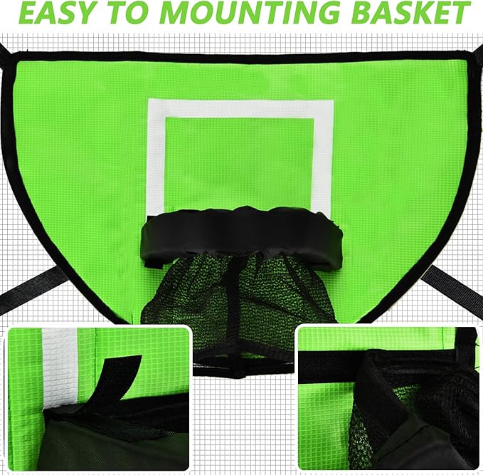 Trampoline Basketball Hoop with Pump and Mini Ball, Waterproof, Sunscreen Soft Materials, Easy to