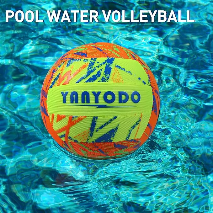 YANYODO Swimming Pool Waterproof Beach Volleyball, Soft Indoor Outdoor Size 5 Volleyball with Pump