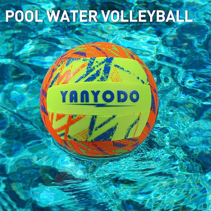 YANYODO Swimming Pool Waterproof Beach Volleyball, Soft Indoor Outdoor Size 5 Volleyball with Pump