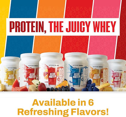 NutraBio Clear Protein Powder, Pineapple Splash - 20 Servings, 20g Clear Whey Protein Isolate, 0
