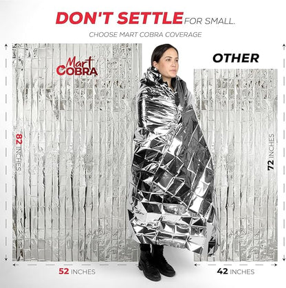Emergency Blankets for Survival Gear and Equipment x6, Space Blanket, Mylar Blankets, Thermal
