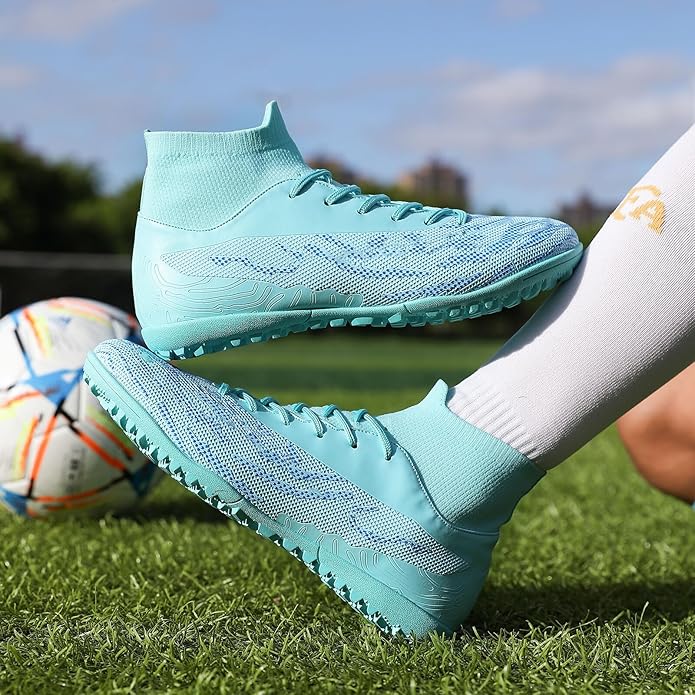 Soccer Cleats for Mens Womens Football Shoes Turf Soccer Shoes Indoor/Outdoor High-top Football