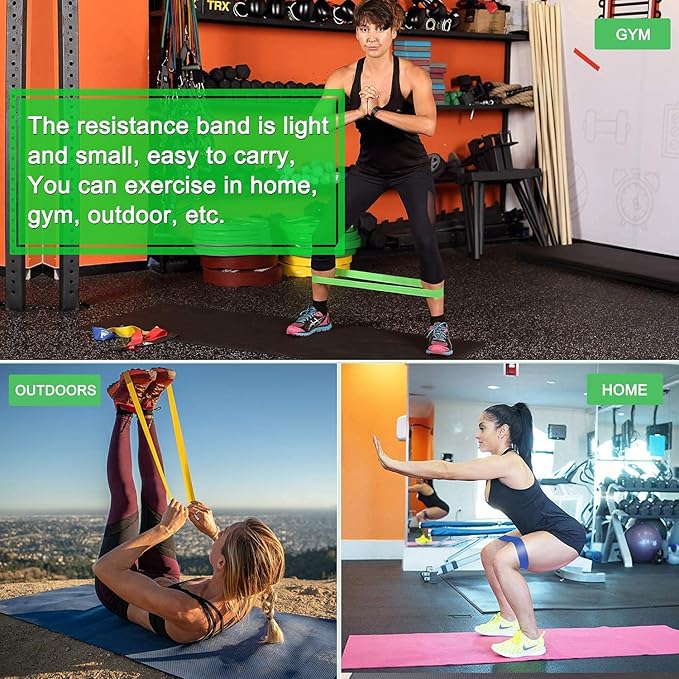 Resistance Bands Set, Workout Bands with Handles, Door Anchor, Ankle Straps and Carry Bag, Exercise