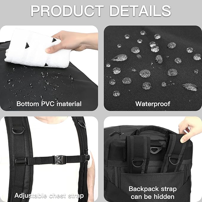 TUGUAN Extra Large Travel Duffle Bag Backpack for Men with Adjustable Dividers 120L Big Weekend