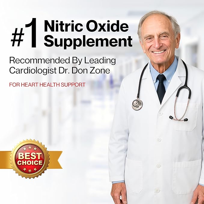 Nitric Oxide Booster Supplement with Magnesium, Zinc, Vitamin B12, Vitamin C & Vitamin D3 | 24-Hour