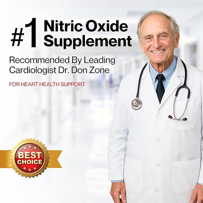 Nitric Oxide Booster Supplement with Magnesium, Zinc, Vitamin B12, Vitamin C & Vitamin D3 | 24-Hour