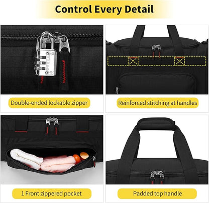 22 inch Gym Bag for Men - 55L Large Travel Duffle Bag Sports Equipment Bag with Multiple Zippered