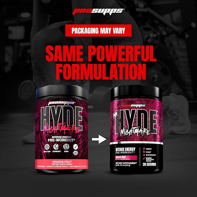 PROSUPPS Mr. Hyde Nightmare Pre Workout Powder with Caffeine & Beta Alanine - Preworkout for