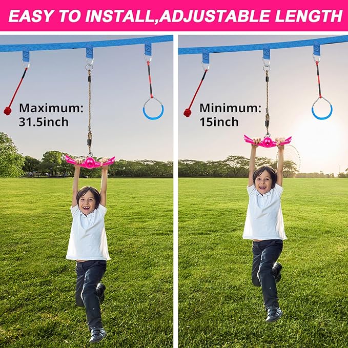 Ninja-Twister Swing Spins Set: Slackline Attachments - 360° Handle Twist-Spin Flips Toy Activate
