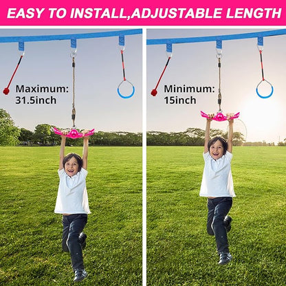 Ninja-Twister Swing Spins Set: Slackline Attachments - 360° Handle Twist-Spin Flips Toy Activate