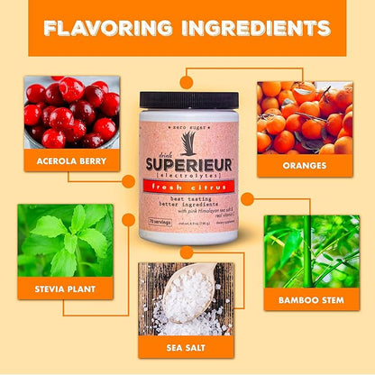 Superieur Electrolytes ??Plant Based Electrolyte Supplement w/Sea Minerals for Hydration & Recovery