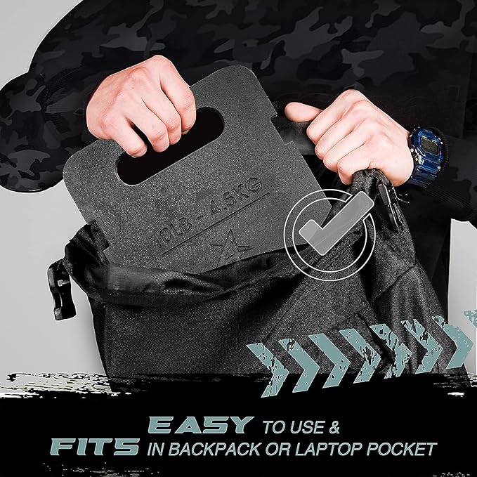 Yes4All Adjustable Ruck Weight with Straps for Rucking, Swings, Squat & Strength Training