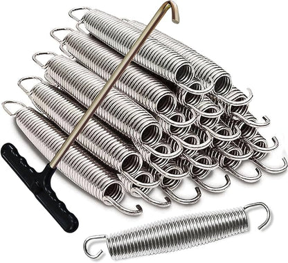 Eurmax USA Trampoline Springs Heavy Duty Stainless Steel Replacement Springs with T Hook, 20pcs-Pack
