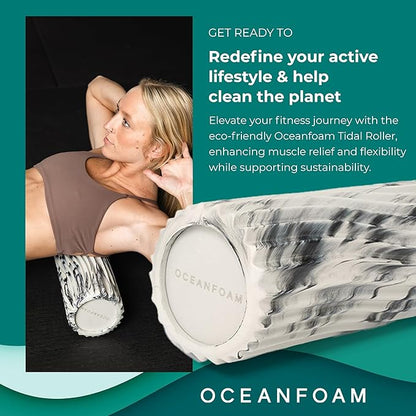 Oceanfoam Tidal Roller - Black Marbled - Muscle Massage Foam Roller for Back Pain & Stretching