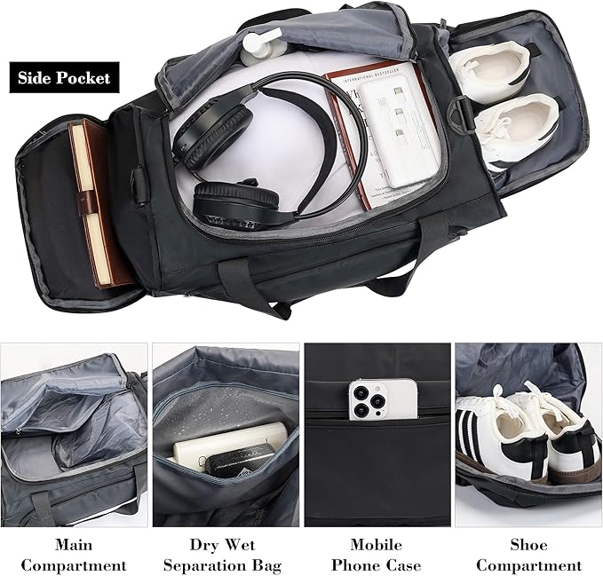 Gym Bags for Men and Women Sport Duffle Bag for Travel Carry on Duffel Bag with Shoe Compartment