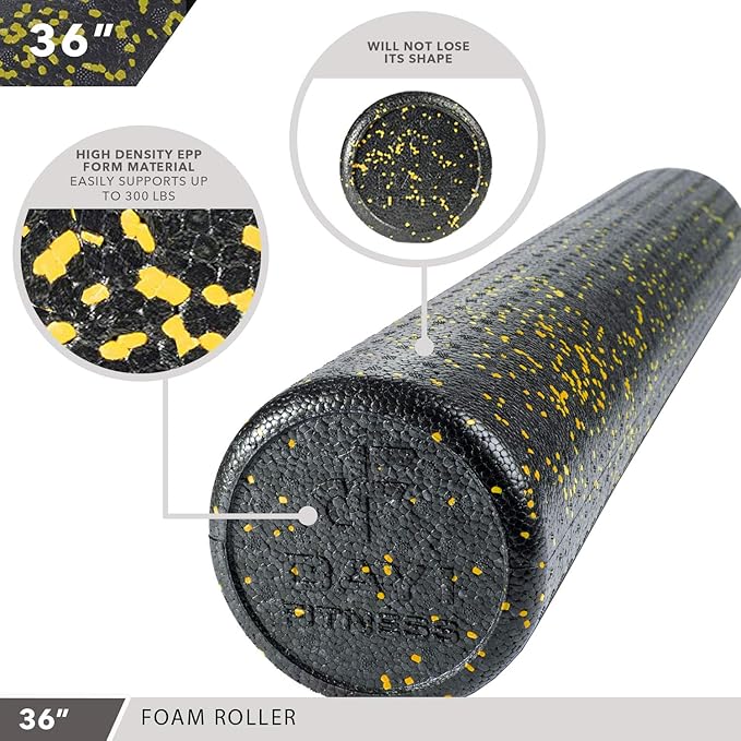 High-Density Round Foam Rollers - 4 Size and 8 Color Options - Massage Rollers for Stretching, Deep