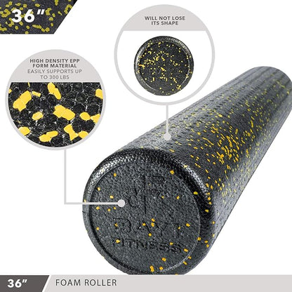High-Density Round Foam Rollers - 4 Size and 8 Color Options - Massage Rollers for Stretching, Deep