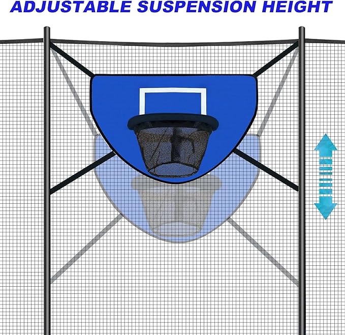 Trampoline Basketball Hoop with Pump and Mini Ball, Waterproof, Sunscreen Soft Materials, Easy to