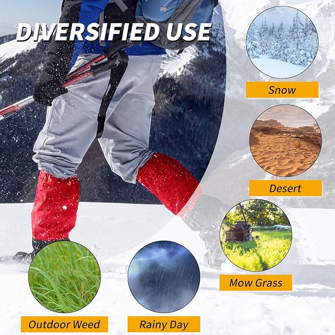 Leg Gaiters 100% Waterproof Adjustable Shoe Snow Boot Guard Gators for Hiking Shoe Cover Hunting