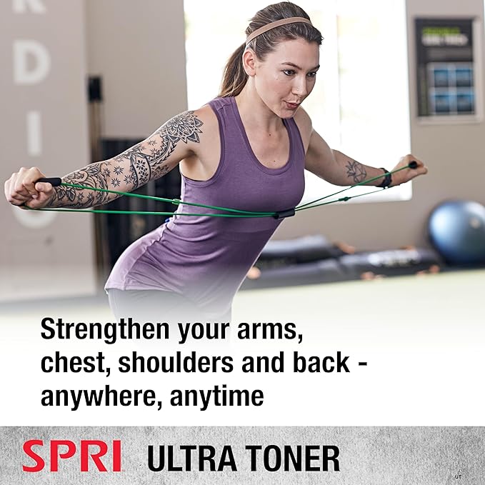 SPRI Ultra Toner Figure 8 Resistance Band with Padded Handles Great for Stretch, Exercise, Fitness