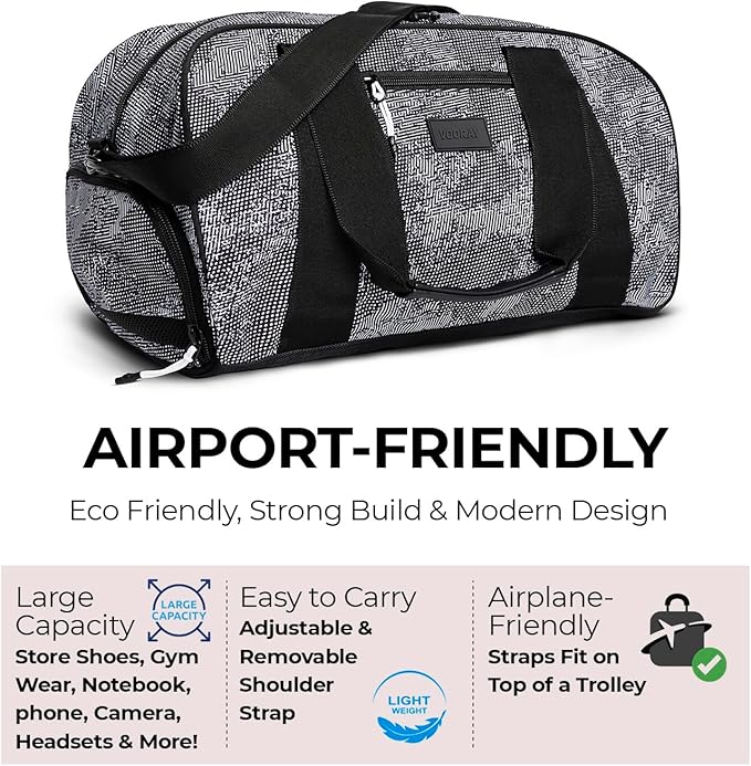 Vooray Burner Gym Duffel Bag, Gym Bag for Women and Men with Shoe Compartment, Weekender, Overnight