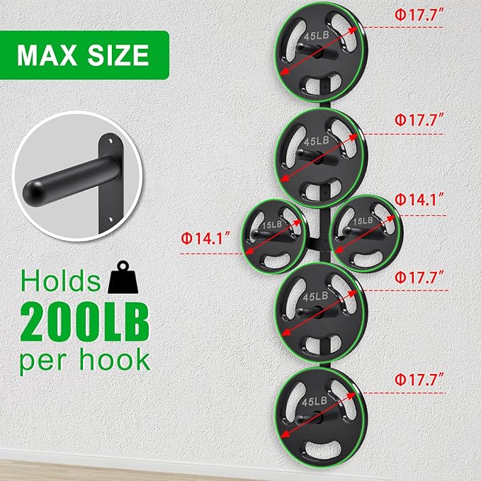 "Kipika Weight Plate Storage Rack - Wall Mounted Weight Plate Holder with Durable Steel