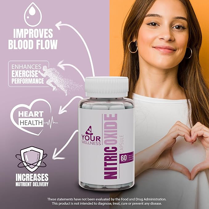 Nitric Oxide Supplement, with L Arginine and L Citrulline Boosting Nitric Oxide Production, Blood