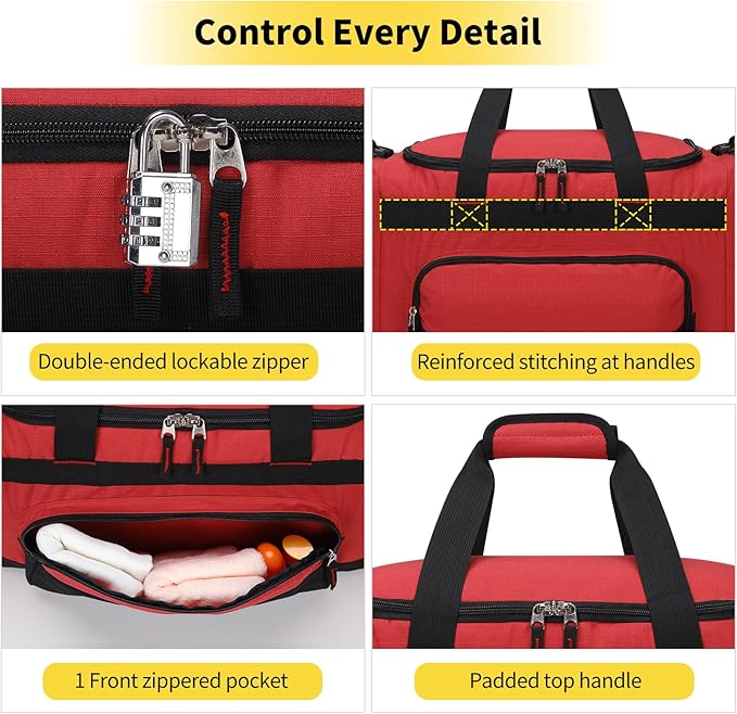 22 inch Gym Bag for Men - 55L Large Travel Duffle Bag Sports Equipment Bag with Multiple Zippered