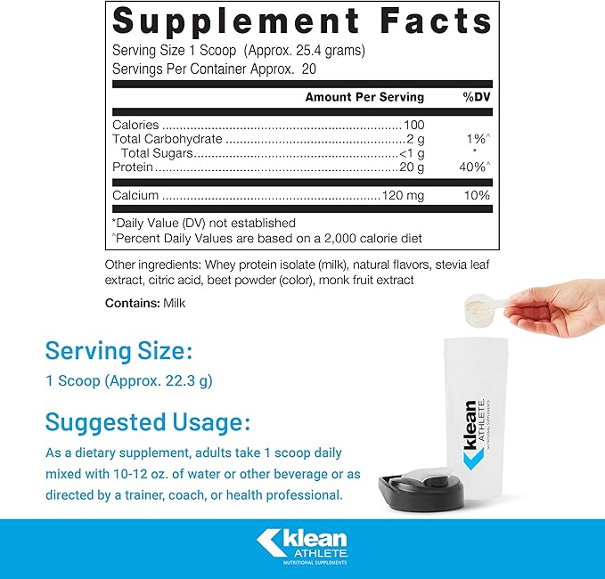 Klean Athlete Klean Isolate | Whey Protein Isolate to Enhance Daily Protein and Amino Acid Intake