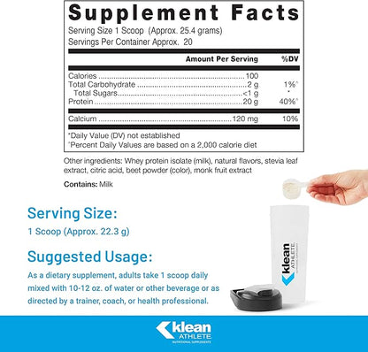Klean Athlete Klean Isolate | Whey Protein Isolate to Enhance Daily Protein and Amino Acid Intake