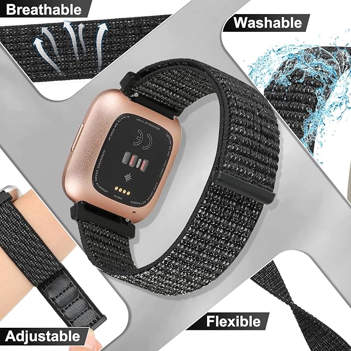 Tiptops 3 Pack Bands Compatible with Fitbit Versa 2/Fitbit Versa/Versa Lite/Versa SE for Women Men