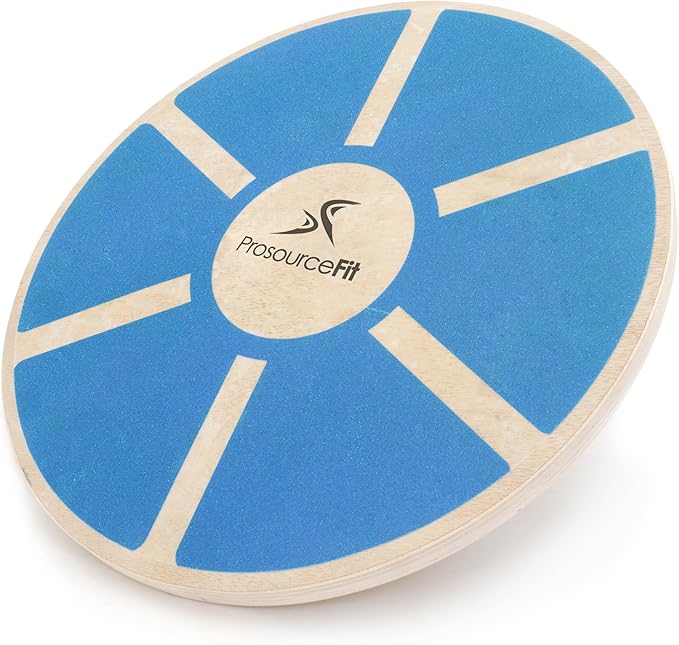 ProsourceFit Wooden Balance Board Non-Slip Wobble Core Trainer 15.75in (39.5cm) Diameter with 360