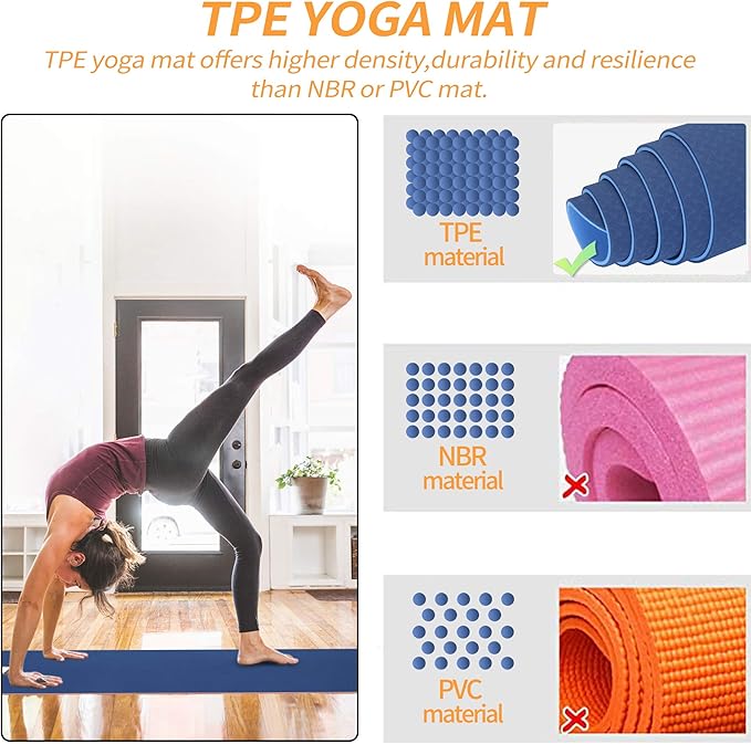 Yoga Starter Kit - 11-Piece Set with Yoga Blocks, Strap, Ball, Mat, Carrying Strap, Net Bag