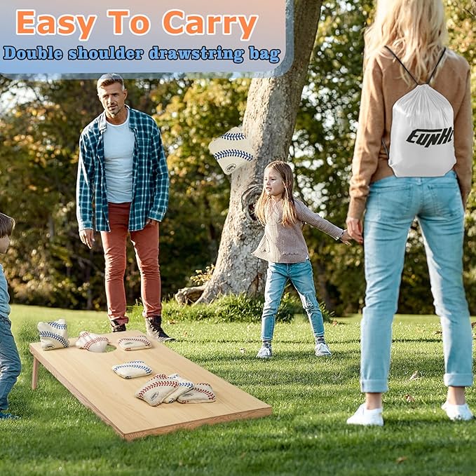 EunHo Dual Sided Cornhole Bags Regulation Set of 8 Professional Cornhole Bean Bags Slick and Stick