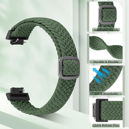 Elastic Braided Watch Band Compatible with Fitbit Inspire 3/Inspire 2/Inspire/Inspire HR/Fitbit ace
