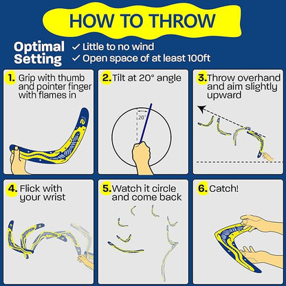 Boomerang for Adults & Kids - Fun Easy to Throw Boomerangs That Really Work - Soft to Catch Best