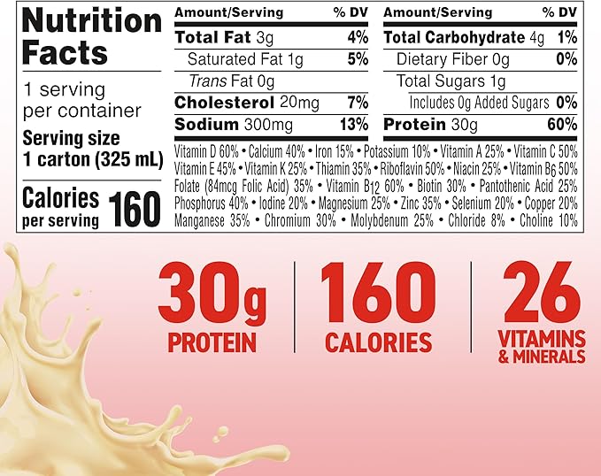 BOOST MAX Protein Shakes Ready to Drink - 30g High Protein Shake - Vanilla | Nutritional Drinks to