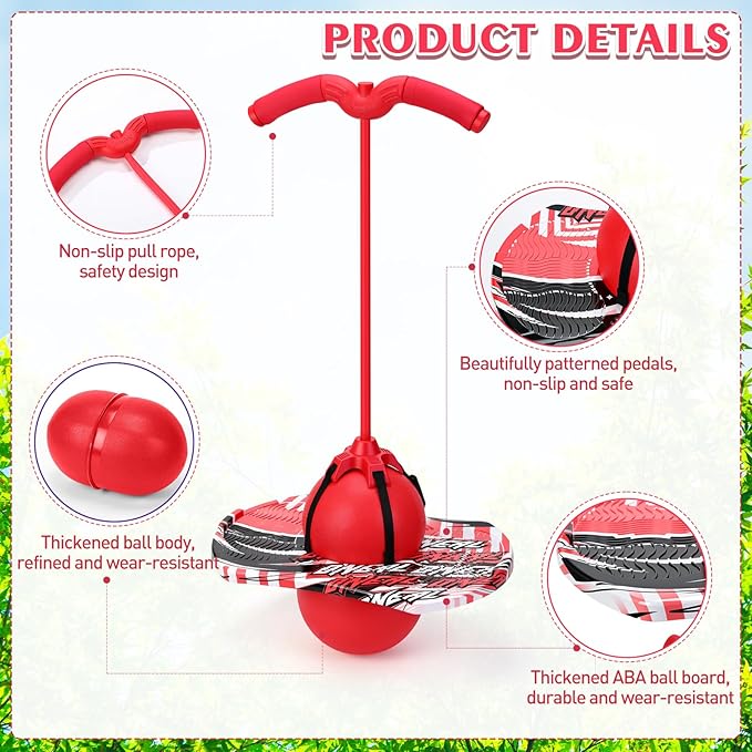 Layhit 2 Pcs Pogo Jumper with Handle for Kids Pump Pogo Ball Stick Jumper Balance Bounce Ball with