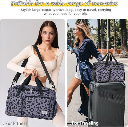 FIORETTO Women's Gym Duffle Bag with Shoes Compartment, 37L Capacity, Ideal for Travel, Gym