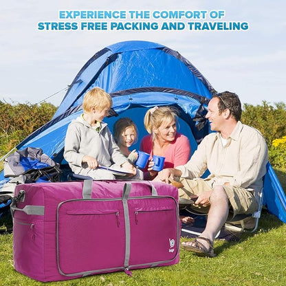 Bago Large Foldable Duffel Bags for Traveling Women & Men - 100L Packable Duffle Bag for Travel