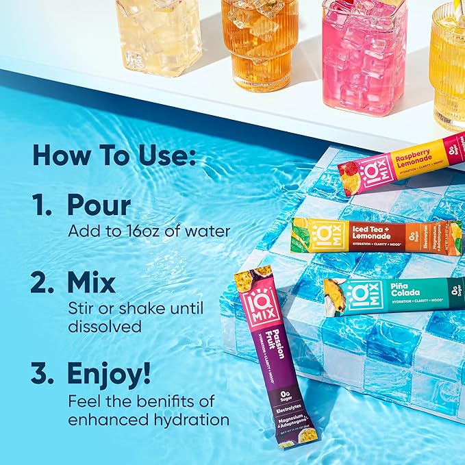 IQMIX Hydration Electrolyte Powder – 4-in-1 Formula for Hydration, Mental Clarity, Mood and