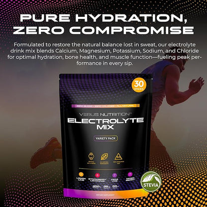 Electrolytes Hydration Sticks No Sugar - Zero Calorie Variety Pack | Sugar Free Electrolytes for