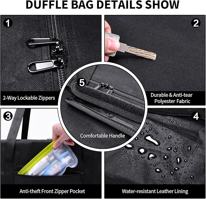 Urbanstand 46 Inch Travel Duffle Bag Extra Large Sport Equipment Duffel Bags with 2-way Lockable