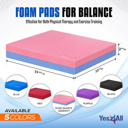 Yes4All Upgraded Size Foam Pad for Exercise, Nonslip Foam Balance Pad Physical Therapy, Yoga &